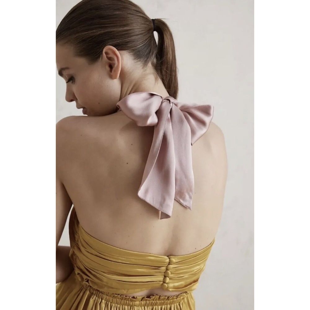 NEW Anthropologie Silk Colorblocked Maxi Dress Size 6 - Picture 5 of 10